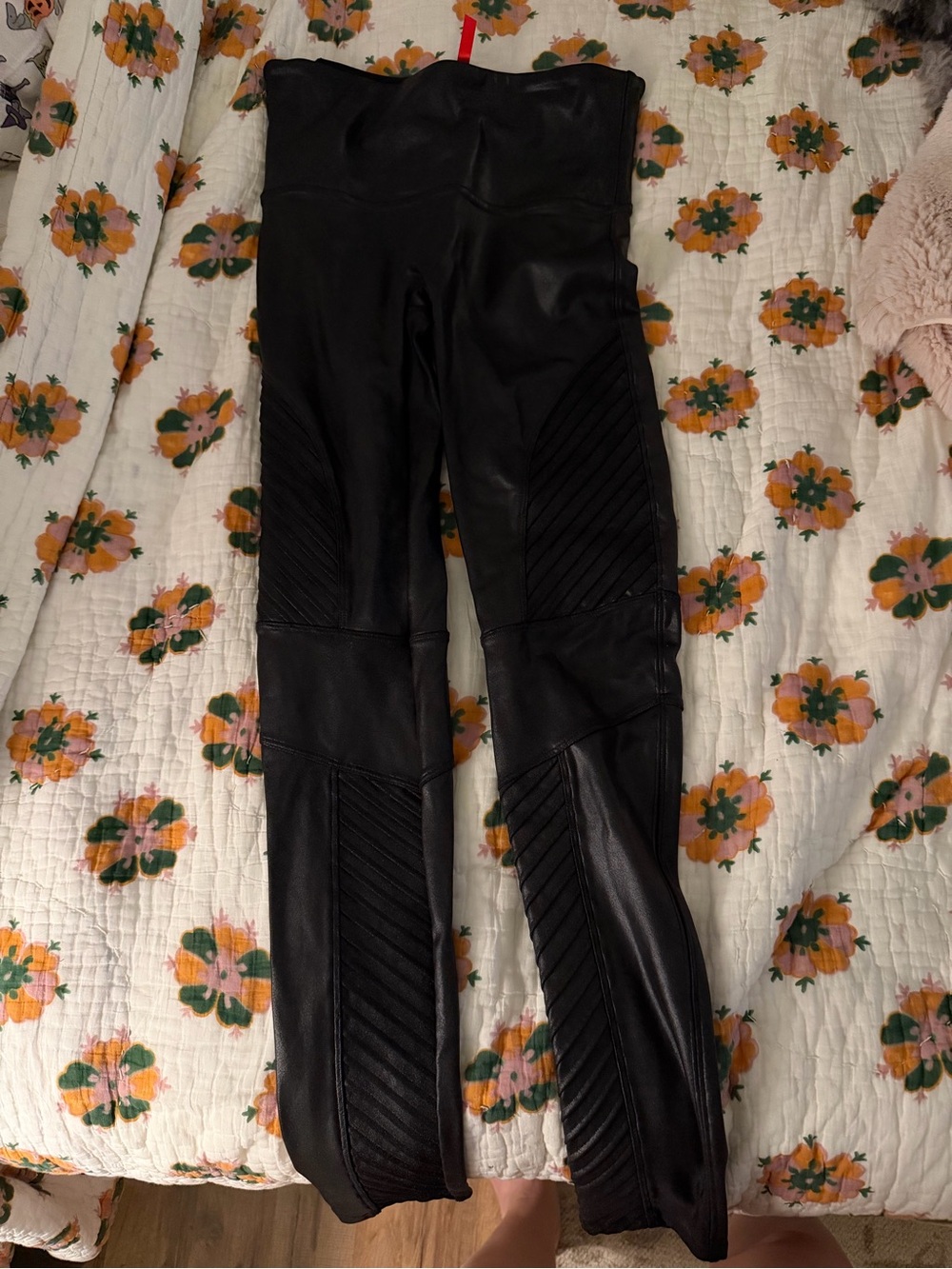 Spanx Black Faux Leather High-Waist Moto Legging